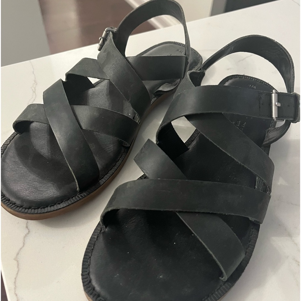 Toms Black Strappy Sandals